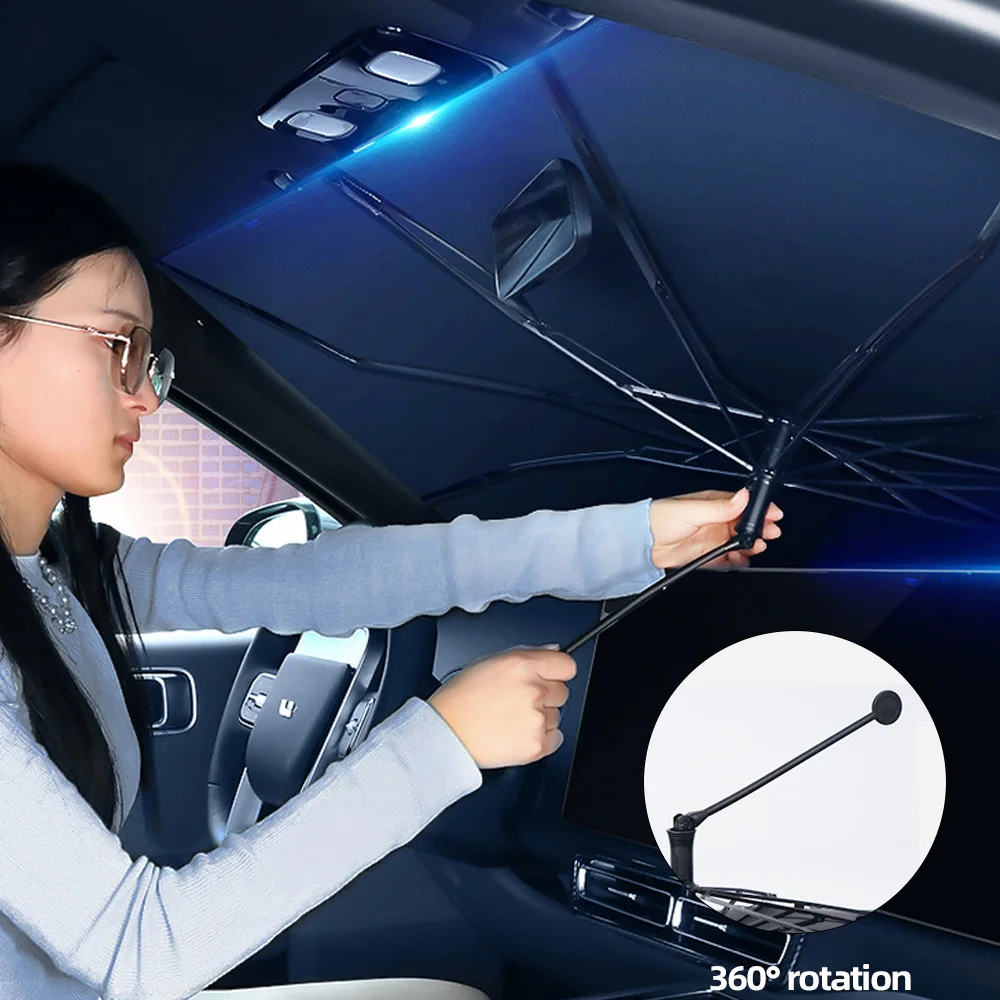 車のサンシェードフロントガラス傘フロントサンシェードパラソル折りたたみ夏の保護カーシート断熱カーアクセサリー