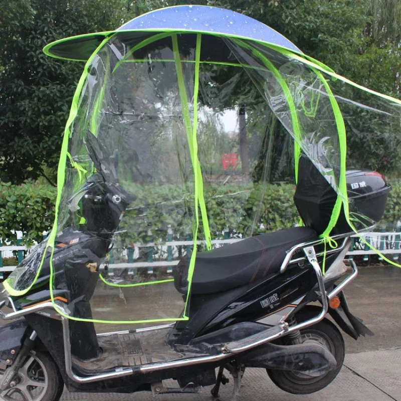 新しい完全密閉キャノピー取り外し可能な電気自動車パラソルオートバイ防雨カバー厚みのあるキャノピー金属ブラケット付き