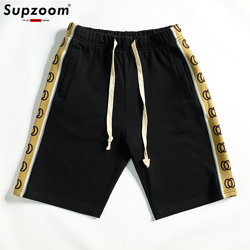 Supzoom 新着トップファッション綿弾性ウエストリブ文字トレンドルーズ脚夏カジュアルインメンズショーツ