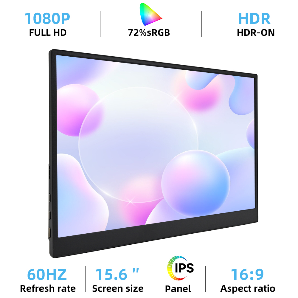 ZSUS 15.6 インチ 1920*1080 ポータブルモニター 1080P ラップトップ XBox PS4/5 スイッチ携帯電話 PC 拡張モバイル Mointor