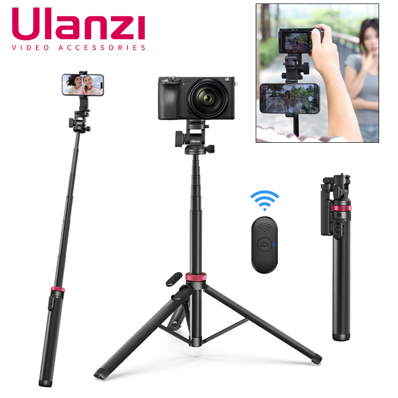 Ulanzi MT-78 電話三脚 Selfie スティックダブルコールドシュークイック分解ジンバル 1/4 ネジデジタル一眼レフカメラ用