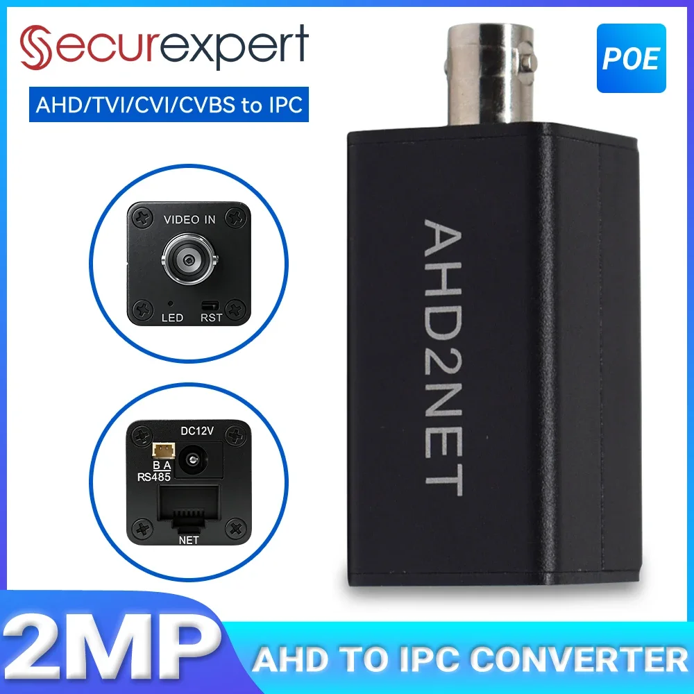 Securexpert アナログ - IP コンバータ AHD TVI CVI CVBS 1080P ONVIF RTSP RJ45 POE ビデオ エンコーダ CCTV NVR 監視システム用
