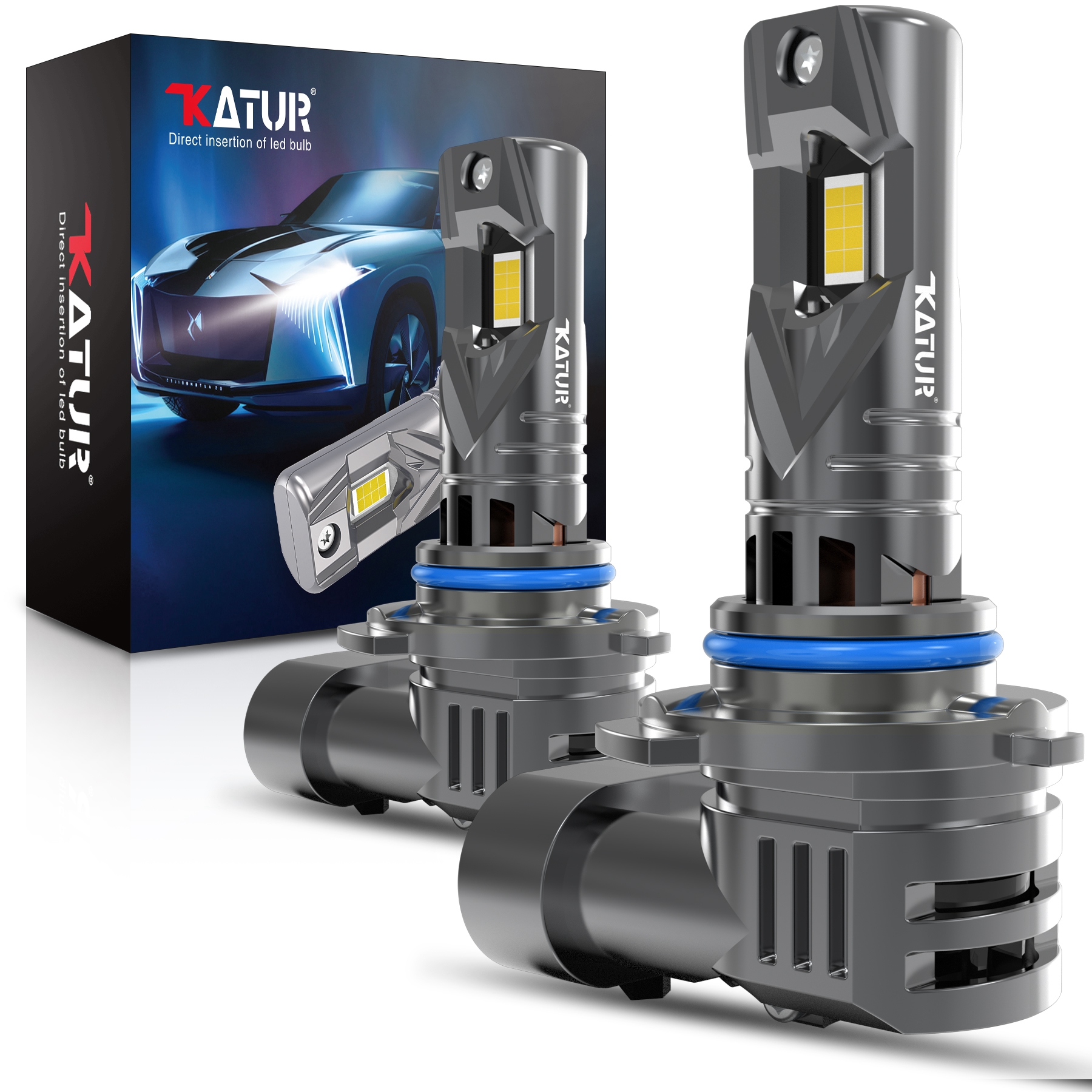 Katur 2x HIR2 9012 LED 車ヘッドライト 100 ワット電球キセノン 6000 K 20000Lm ホワイトターボダイオードランプファン DRL 超高輝度ハイパワー