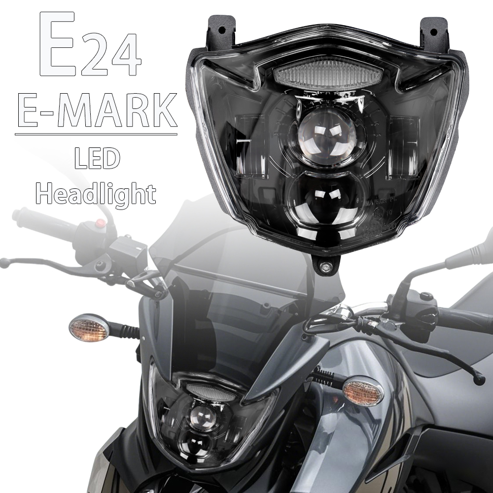 LED ヘッドライトヘッドランプヤマハ XT660R XT 600 R 2004-2016 XT660X 2004-2006 E24 E マークオートバイヘッドライトランプ DRL