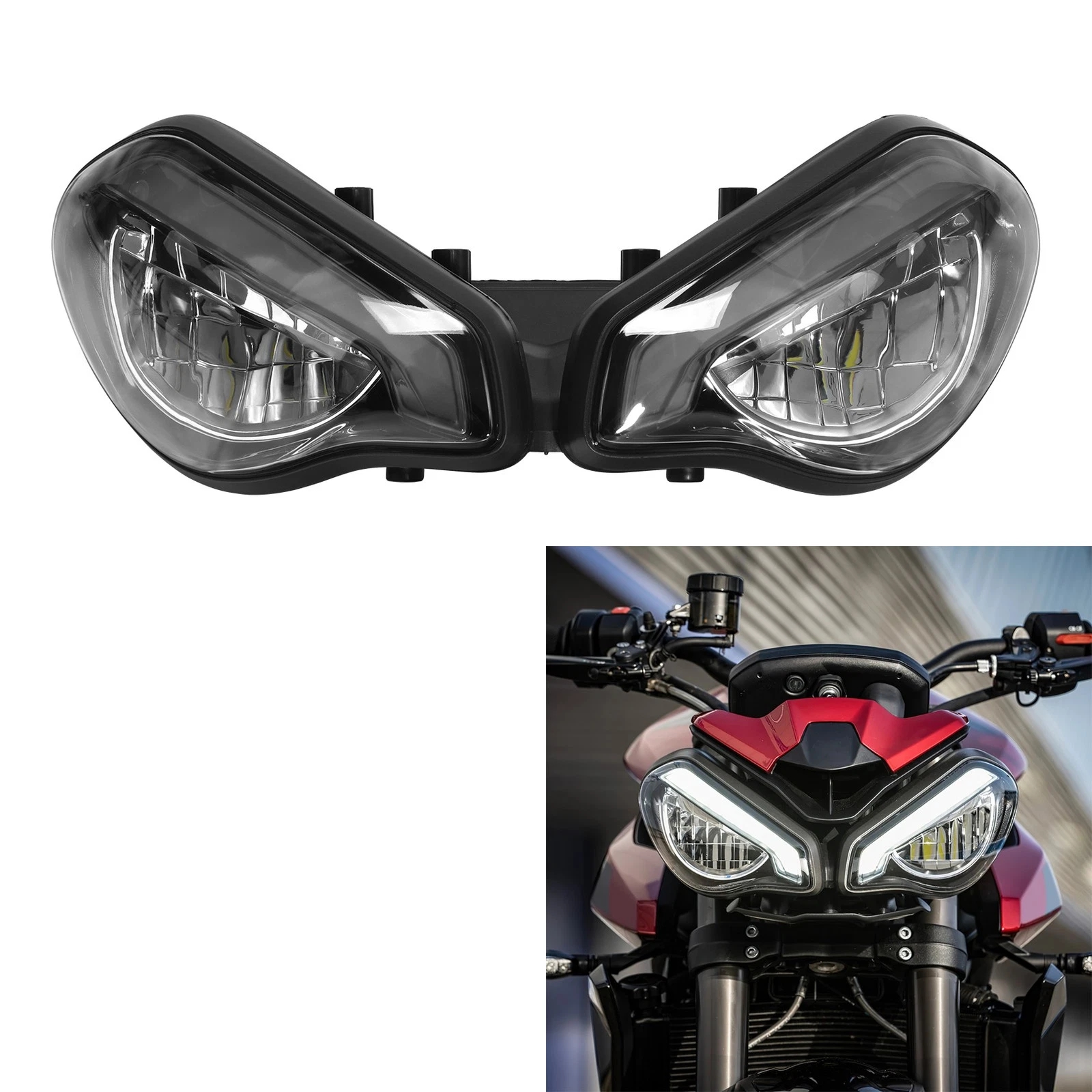 オートバイ LED ヘッドライトアセンブリトライアンフストリートトリプル 765R/RS 2023-2024 スピードトリプル 1200RS 2021-2024 ヘッドランプ