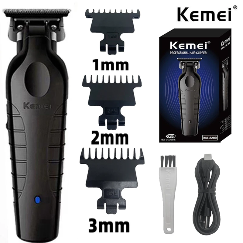 Kemei KM-2299 プロバリカン 1200mAh 電気バリカン USB 充電式ヘアトリマーヘアカット機