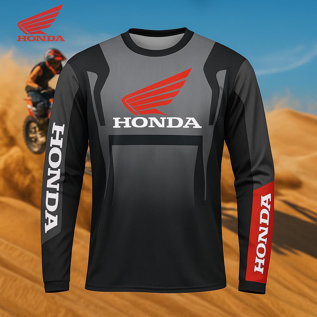 ホンダ 2026 レーシングスタイル長袖ジャージクイックドライ通気性乗馬 Tシャツダートバイクマウンテンライダーデイリーギアトップス
