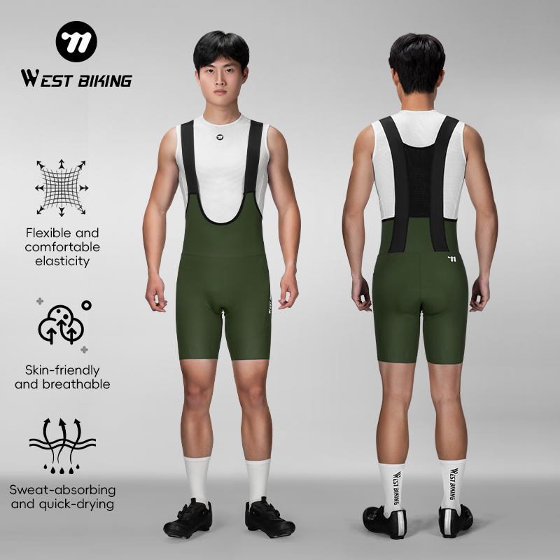 WEST BIKING メンズ MTB サイクリングビブショーツ屋外バイク乗馬 3D パッド入り速乾性パンツ男性プロフェッショナル自転車タイツショーツ
