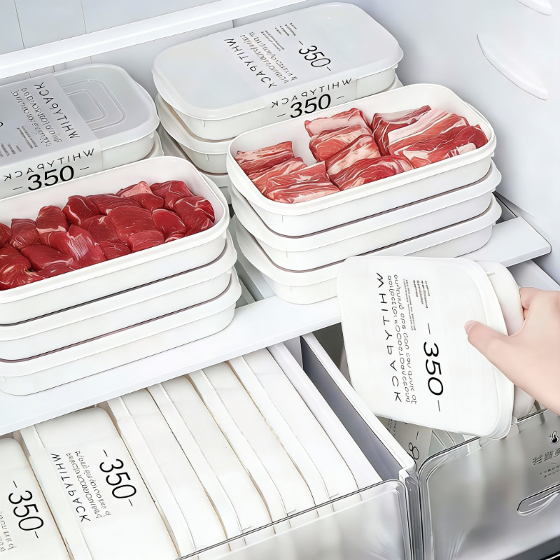 20 個 (10 容器 10 蓋) 350 ml 密閉食品ボックス、再利用可能な冷蔵庫オーガナイザー 果物、野菜用