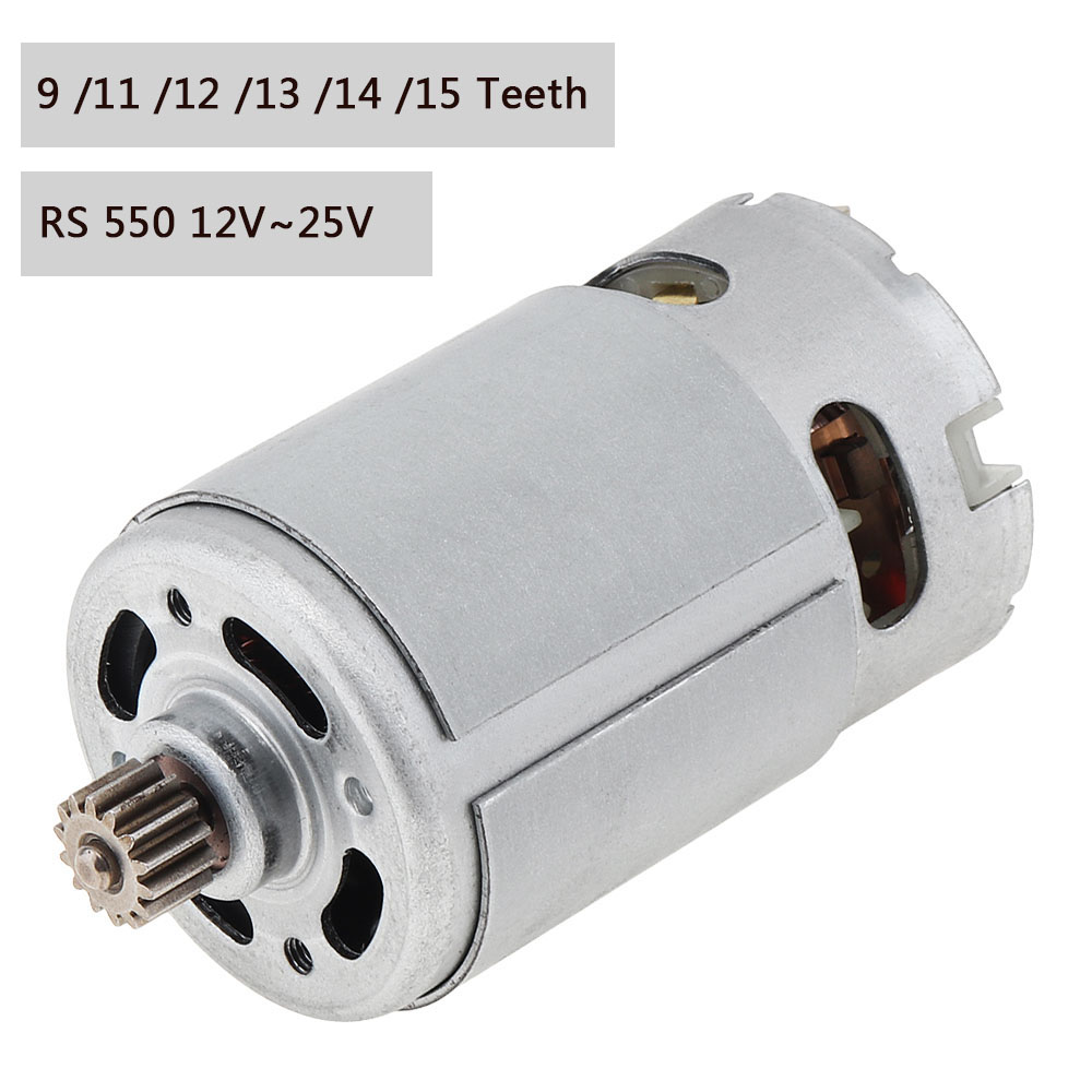 RS550 DC モーター 12V 14.4V 16.8V 18V 25V マイクロエンジン電動モーター 9/11/12/13/14/15 歯高トルクギアボックスドリル用