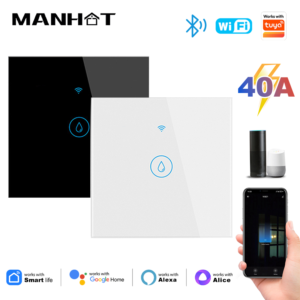 40A WiFi スマート給湯器ボイラースイッチ 8000 ワット中華鍋 Tuya/スマートライフリモコンエネルギー監視音声 Google ホームアレックス