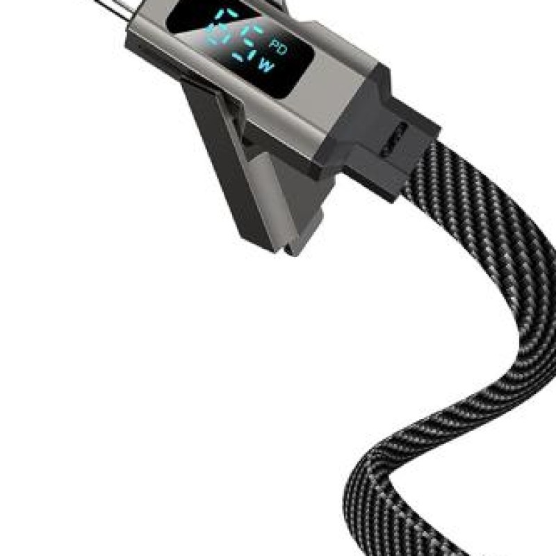 4 in 1 キーホルダー充電器 LED デジタルディスプレイ高速充電ケーブルキーホルダー 65 ワットマルチ充電ケーブル携帯電話用ナイロン編組