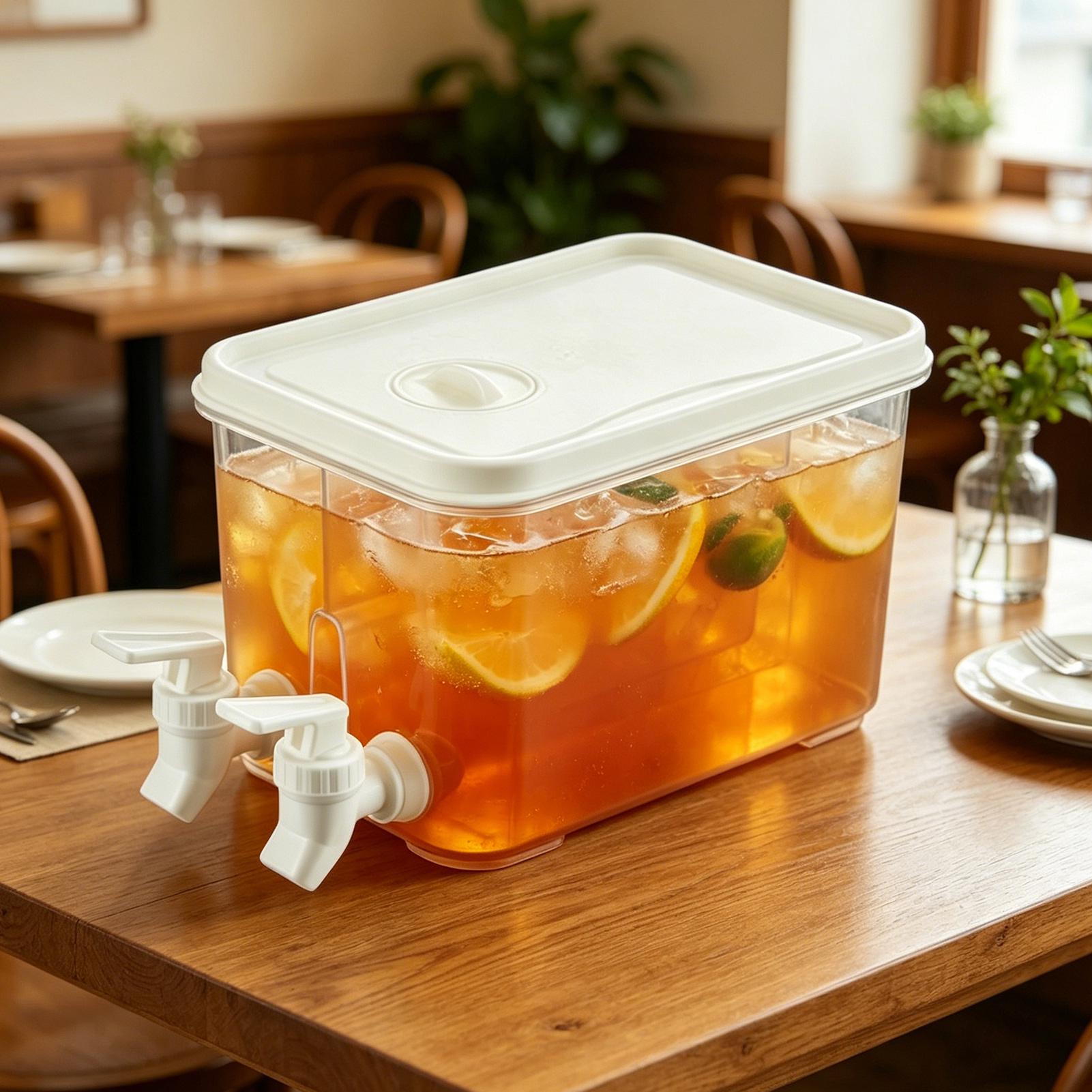 3リットル冷蔵庫ウォーターディスペンサー 蛇口付きプラスチック製ウォーターディスペンサー ジュースカクテル用飲料容器 アイスティーソーダ