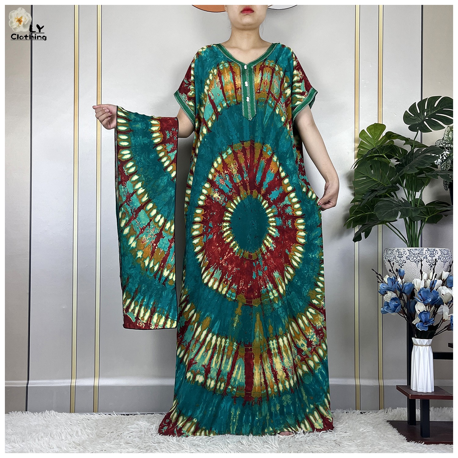 新しいスタイルアフリカアバヤファッション服夏半袖 Dashiki ドレスルーズ Boubou マキシアフリカイスラム女性カジュアルドレス