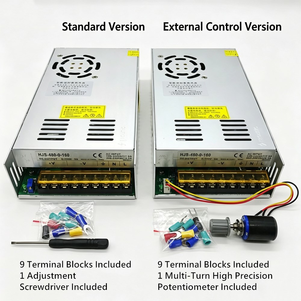 AC/DC 5V/12V/24V/36V - 220V デジタル可変電圧安定化電源 480W スイッチング電源トランスアダプター