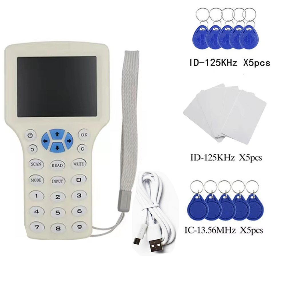 10 周波数 NFC スマートカードリーダーライター RFID コピー機デュプリケーター 125KHz 13.56MHz USB Fob プログラマキーカードコピー暗号化