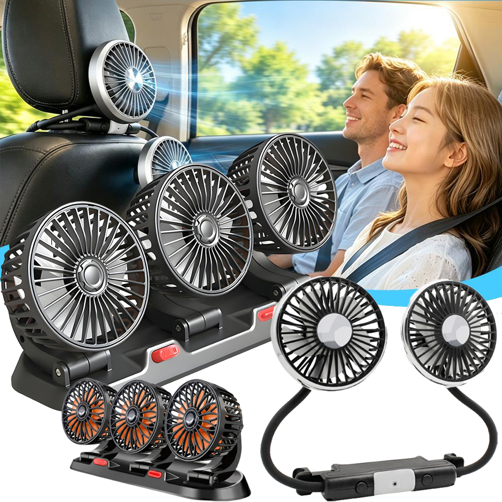 360 度回転柔軟な 2/3 ヘッド空気ファン冷却自動車電動ファン SUV/RV/トラック/セダンオフィス、ホームデスク USB 電源