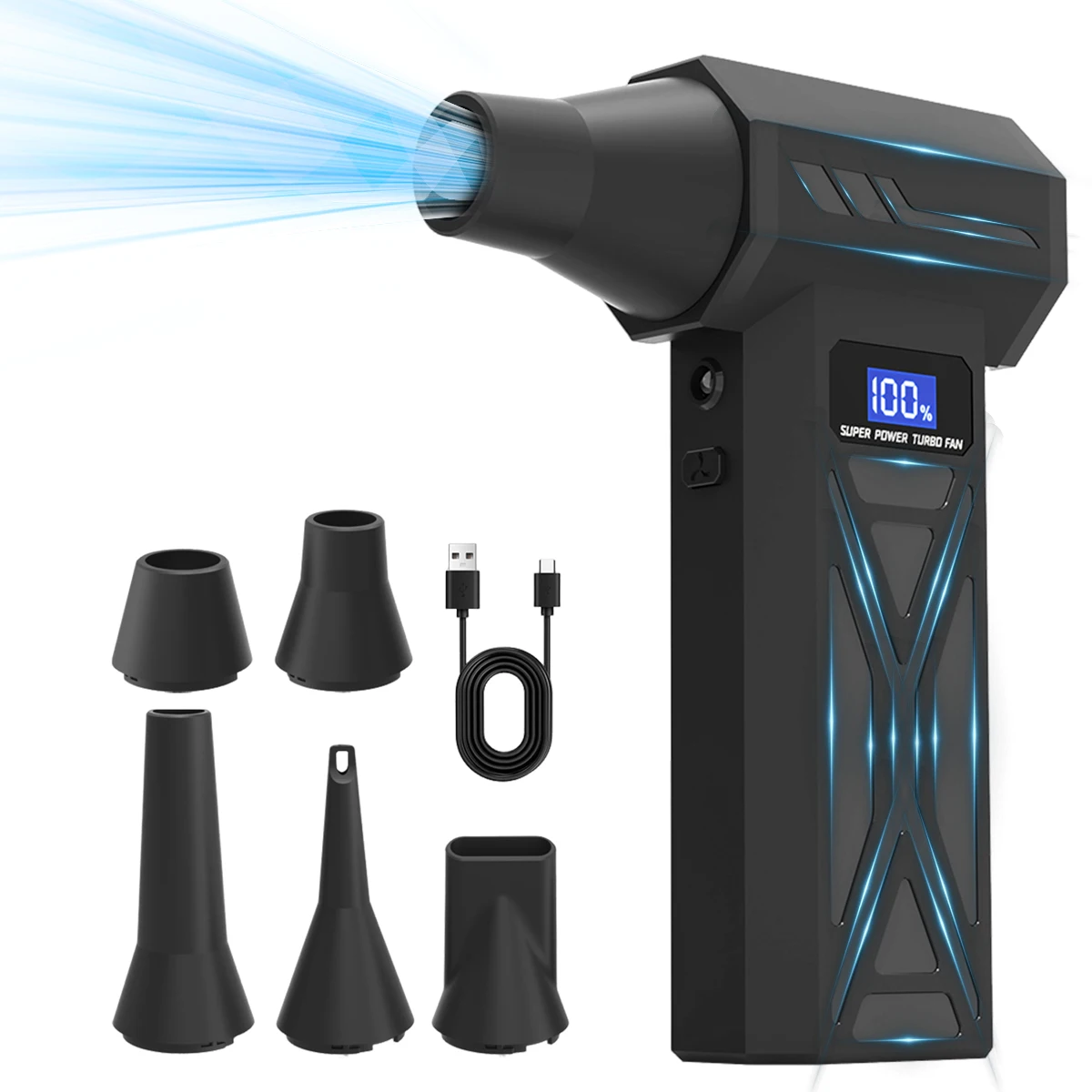 新しい P70 送風機 110000Rpm 4 ギア調整可能なターボ送風機ジェット Led ライトバッテリーディスプレイコードレス圧縮空気ダスター