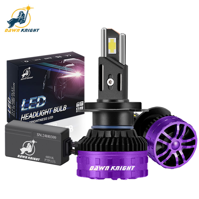 DAWNKNIGHT P7 プラス 140 ワット H7 LED ヘッドライト電球 6000K 4300K LED H4 H11 HB3 9005 HB4 9006 LED ダブル銅管 12V 2 個