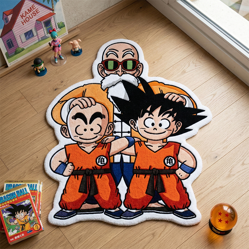 ドラゴンボール Z 悟空クリリン老師カスタム形状ポリエステル敷物アニメファングッズエリアカーペットリビングルームの寝室の装飾