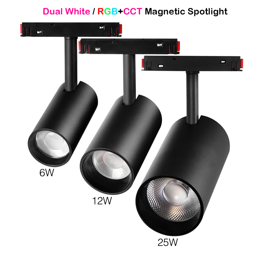 Miboxer Zigbee 3.0 トラックスポットライト 6 ワット 12 ワット 25 ワット LED 磁気スポットライトスマート RGBCCT/デュアルホワイト CCT シーリングライト DC48v