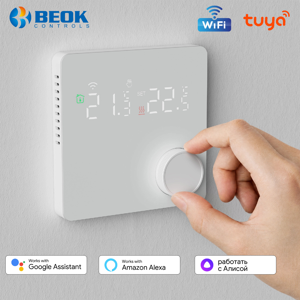 Beok WIFI サーモスタット スマートホーム Tuya APP 電気/水床床下暖房温度コントローラー、Alexa Google ホーム用