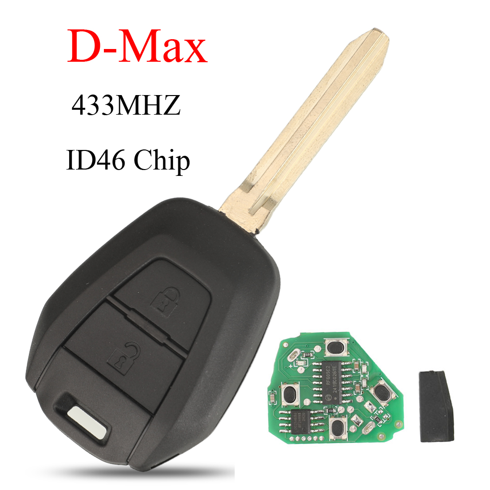 Jingyuqin 2 ボタンリモート車のキーコントロいすゞ D-Max M-UX 433.92Mhz ASK ID46 チップ TOY43 自動キーフォブ交換