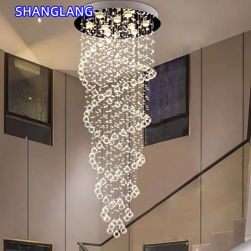 現代の Led シャンデリア器具高級ハンギングランプ階段階段ホテル光沢ヴィラ化粧台寝室工業用ペンダントライト