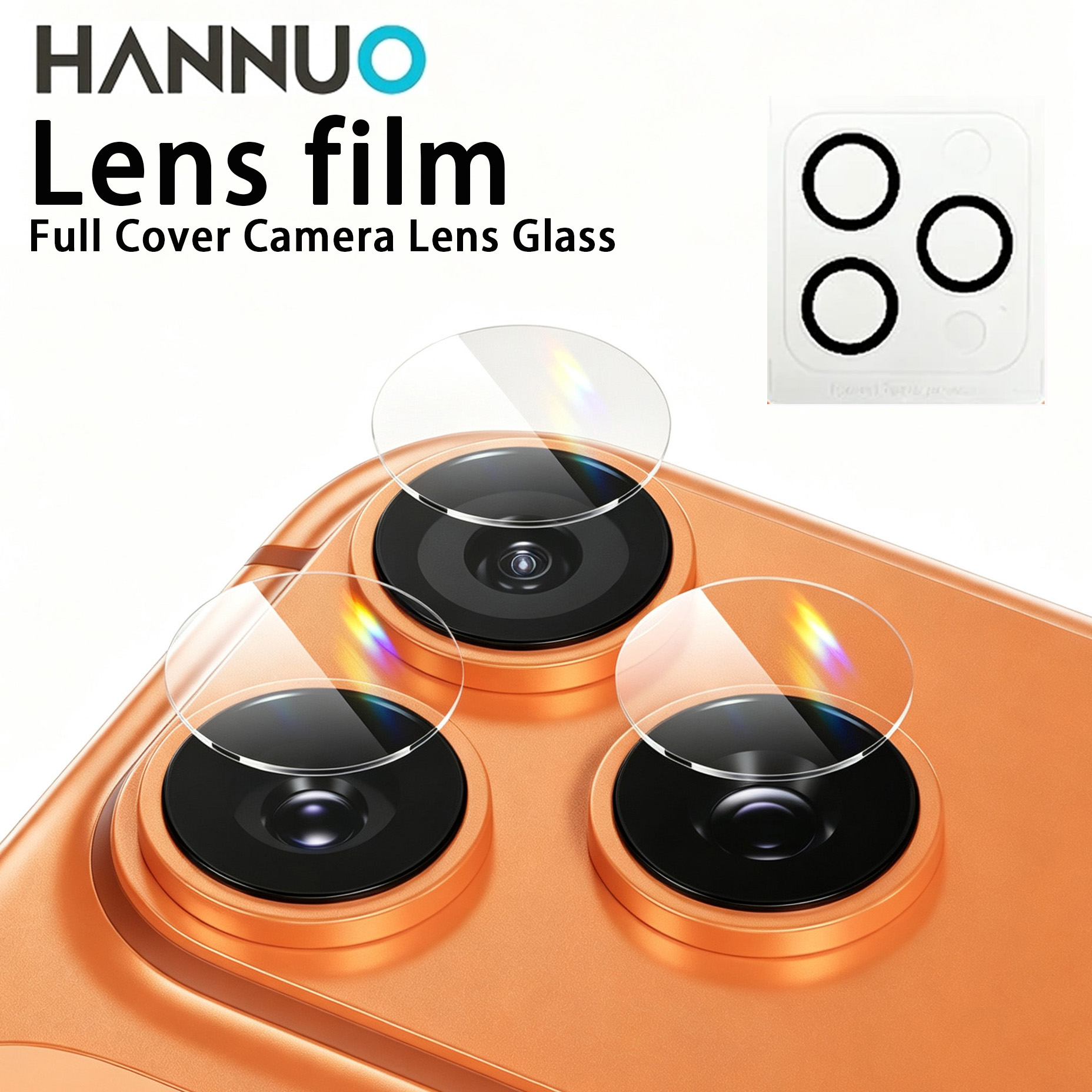 HANNUO カメラレンズガラス iPhone 17 16 15 14 13 プロマックス iPhone 17 空気カメラレンズスクリーンプロテクターフィルムバックカメラプロテクター