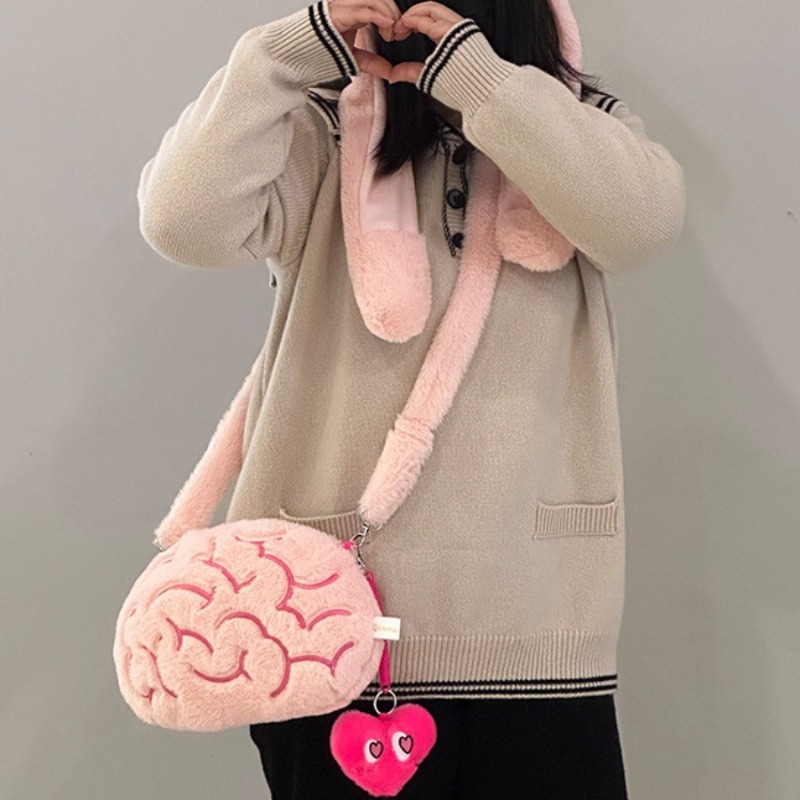 ピンク脳ぬいぐるみバックパック人間の臓器ぬいぐるみぬいぐるみクリエイティブファッションデザイン財布家の装飾ガールフレンドの誕生日ギフト