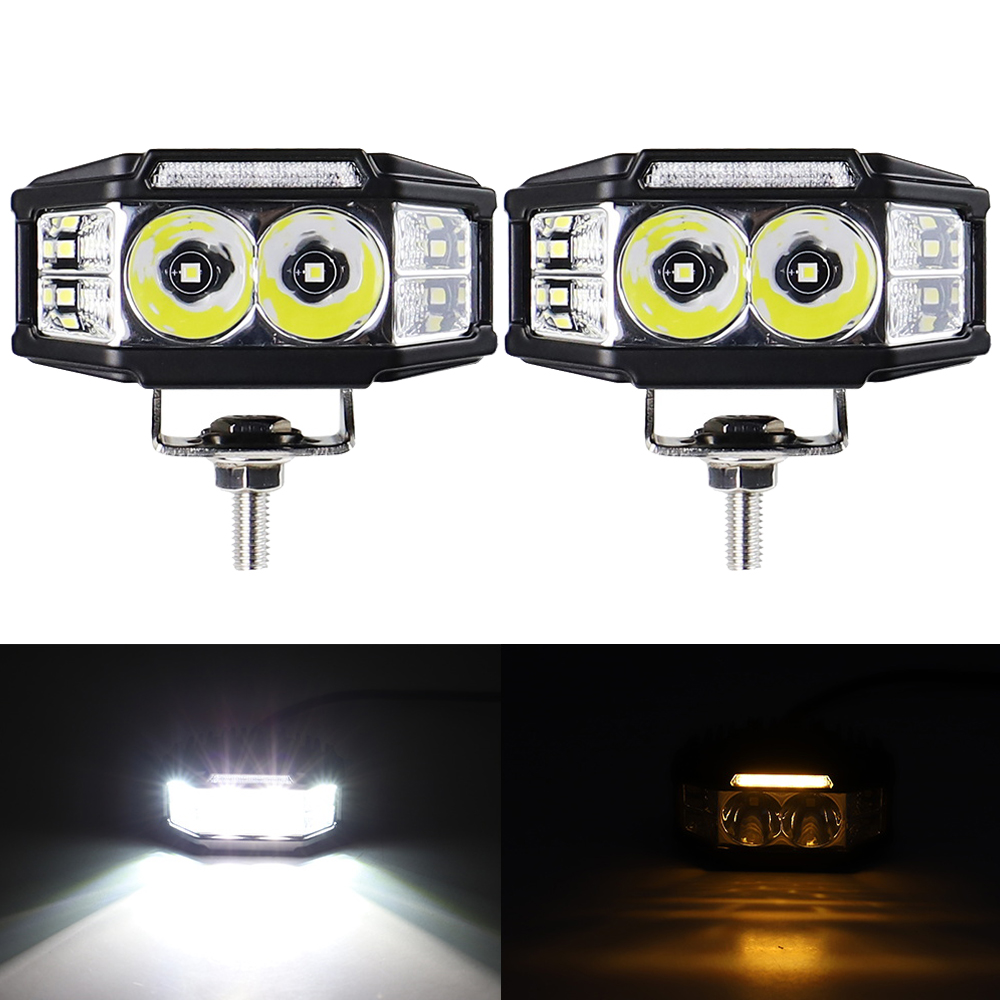 1 ペアフォグランプ 3.5 "26 ワット LED ワークライトアンバー信号灯オフロードスポットライトバードライビングライト SUV ATV 4x4 ボートオートバイ用