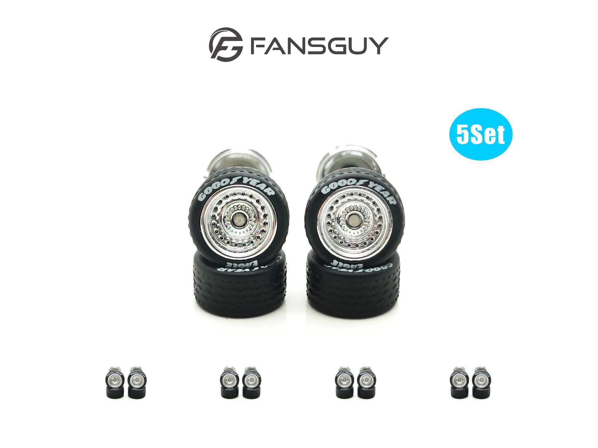 FANSGUY 5 セット 10.80 ミリメートル 1/64 大人の車のモデルホイールパーツ取り外し可能なタイヤギルド/シルバリング SSC-P シリーズ HW 用