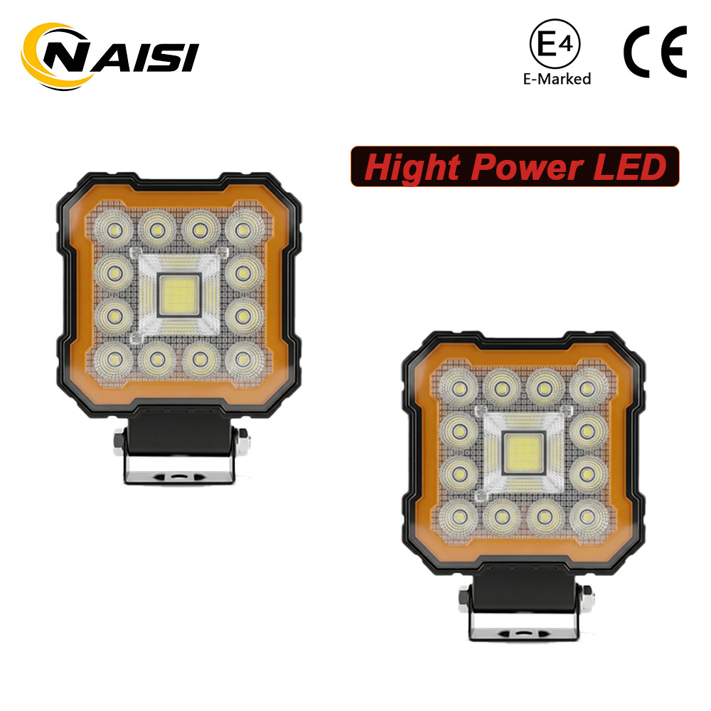 4.4 インチ LED ワークライトスクエア車ホワイトアンバーオートバイスポットライト 4X4 オフロードフォグランプ自動車アクセサリー 12V 24V