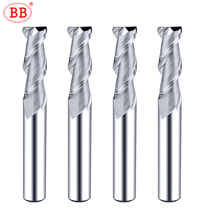 BB 2 フルートスパイラルエンドミル CNC 加工彫刻カッター超硬ルータービット木材アルミニウム銅 0.1 ミリメートル-20 ミリメートル DIY ツール