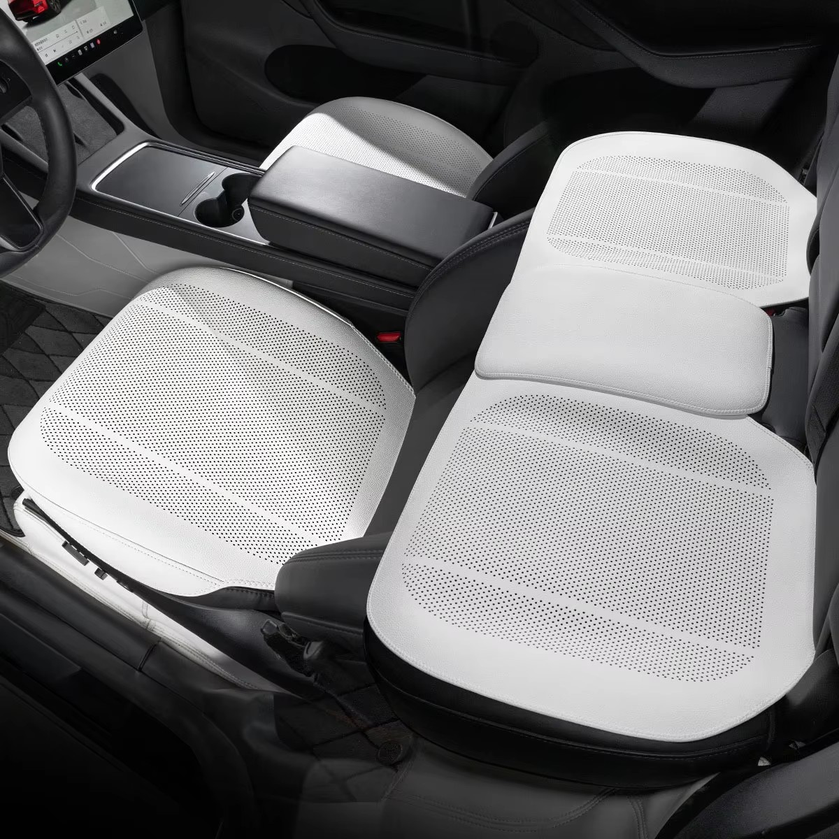 ソフトレザーカーシートカバーフロントシートフルサラウンドカーシートクッションインテリアアクセサリーテスラ bmw e46 e60 e90 f30 f10 vw