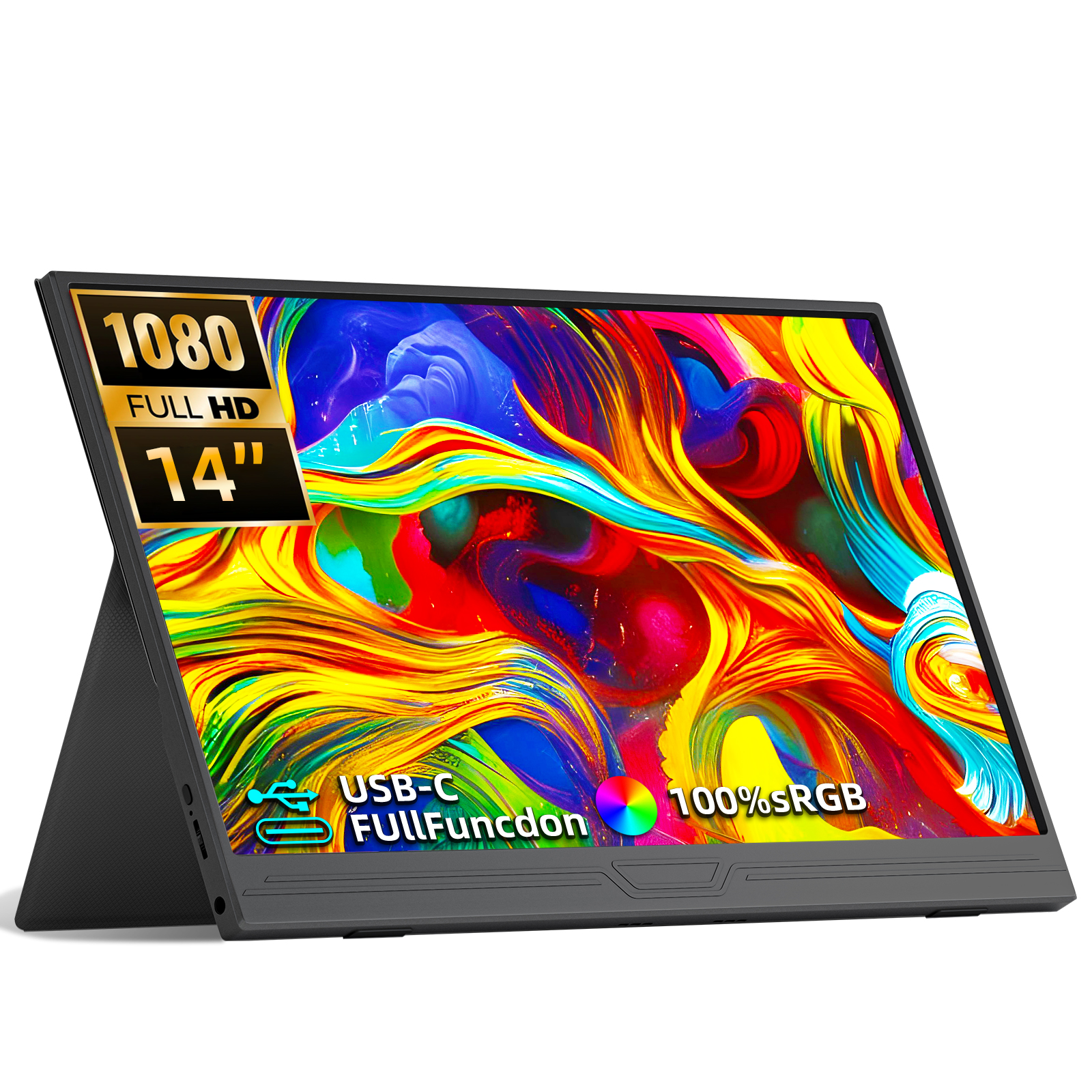 14 インチ 1920*1080 ポータブルモニター 400cd / m² 60HZ 16:9 ラップトップ XBox PS4 / 5 スイッチ携帯電話コンピュータ拡張オフィス用