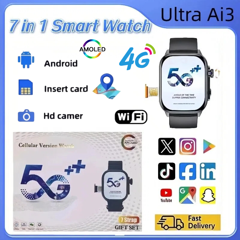 新しいウルトラ Ai3 スマートウォッチ 4 グラム Android Amoled HD カメラ GPS WIFI Google Play ストアアプリダウンロードゲーム Bluetooth スマートウォッチ男性女性