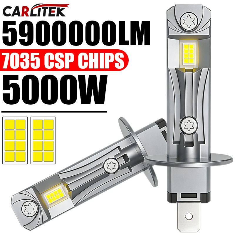 H1 LED ヘッドライト電球車 Canbus ハイパワーオートライト 5900000LM 5000 ワットミニサイズフォーカス自動車ヘッドランプフォグランプ 12V 24V