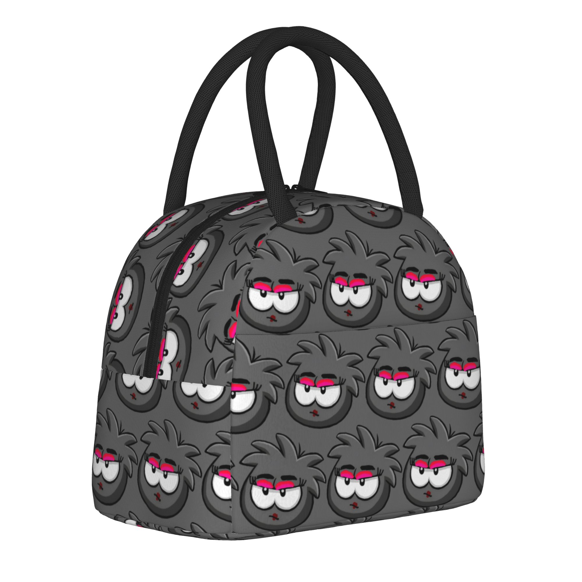 クラブペンギン Puffle ゲーム断熱ランチバッグポータブル再利用可能なサーマルバッグランチボックストートビーチ旅行食品保存袋