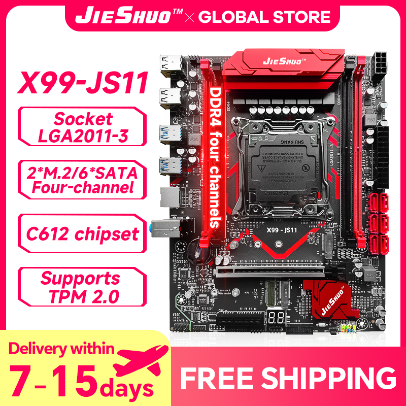JIESHUO X99-JS11 マザーボードセットキット LGA2011-3 Xeon E5 2682V4 DDR4 16GB 2133MHZ RAM メモリ NVME M.2 SATA サポート TPM 2.0