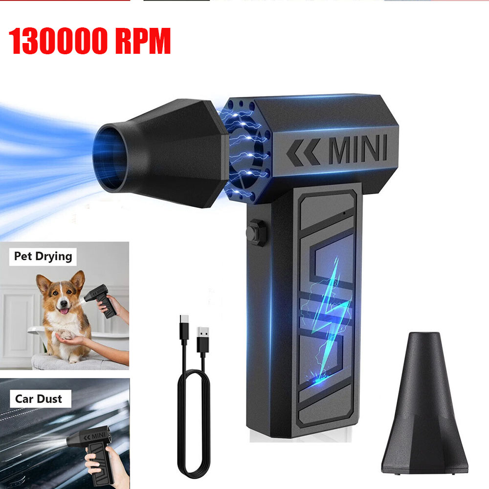 130000RPM ミニファン電動エアダスター調整可能な風速ポータブルファン暴力送風機充電式車のクリーニング