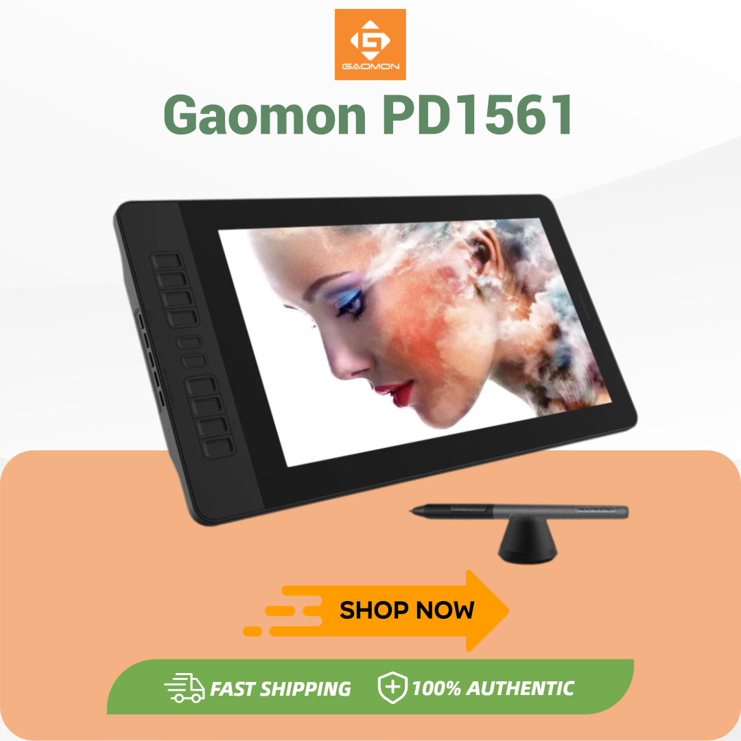 GAOMON PD1561 グラフィックタブレットモニター IPS HD 描画ディスプレイ アンチグレア 15.6 インチ画面 72% NTSC 色域 初心者に最適