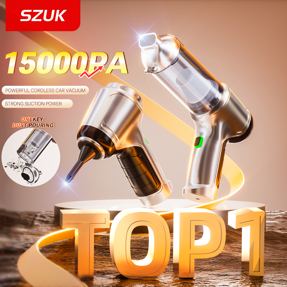SZUK New 15000PA Car Vacuum Cleaner Powerful Mini Portable Vacuum Cleaner for Home Appliance Handheld Blower Car Cleaner