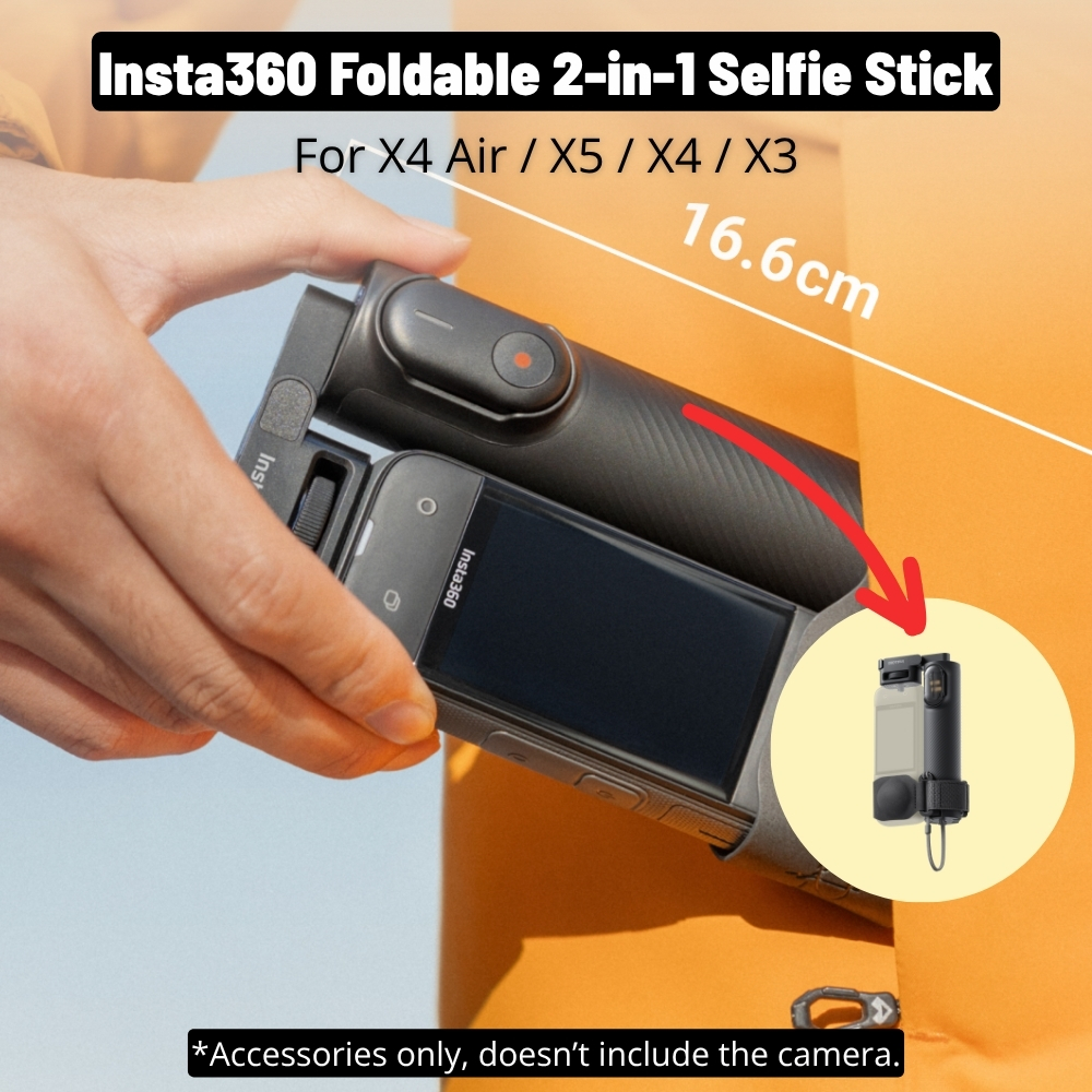 Insta360 目に見えない自撮り棒 折りたたみ式 2-in-1 三脚 X5 X4 Air X3 360 カメラ 1/4 マウント ミニ リモート ポケット トラベル アクセサリー用