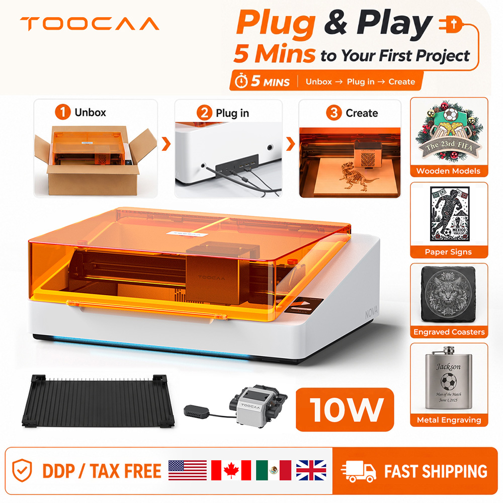 TOOCAA NOVA 10W 初心者向けカメラ付きレーザー彫刻機