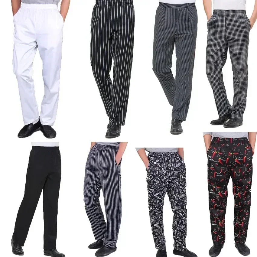 シェフパンツ男性レストランキッチンワークパンツユニセックス弾性調理作業服チリカトラリーキッチン用品朝食作業パンツ