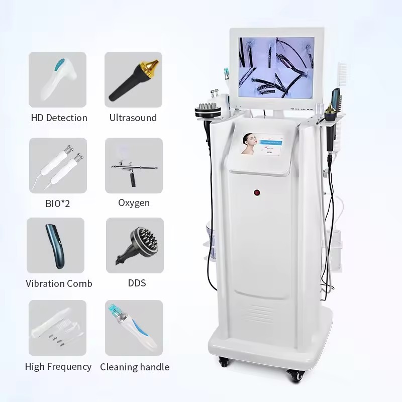 8 in 1 Scalp Treatment Machine High Frequency Vibration Hair Growth Scalp Massager Hair Analysis Device