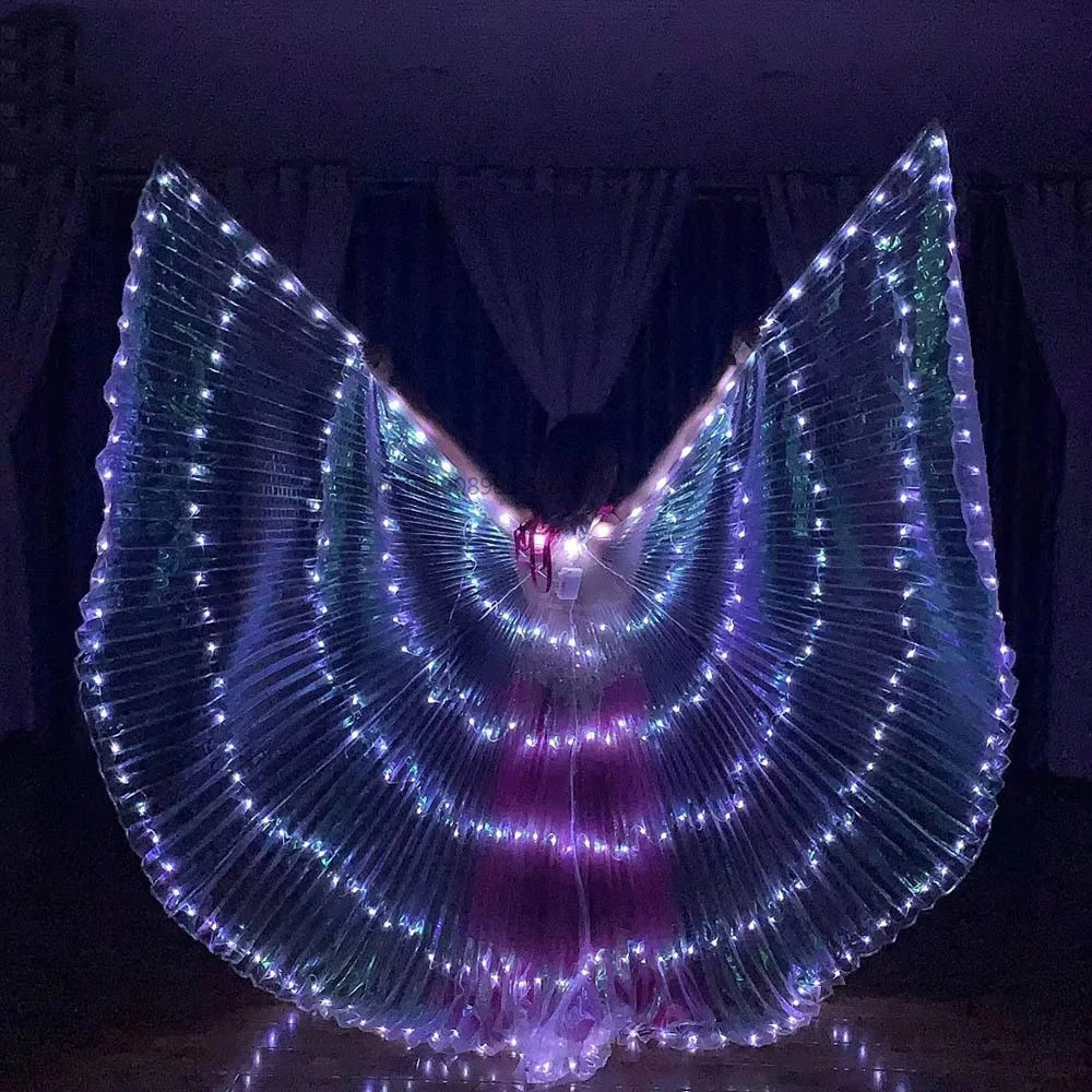 350 ピース LED 大人用 LED ウィングベリーダンスイシスウィングハロウィンウィングプロップ LED ケープランプウィングベリーダンス衣装