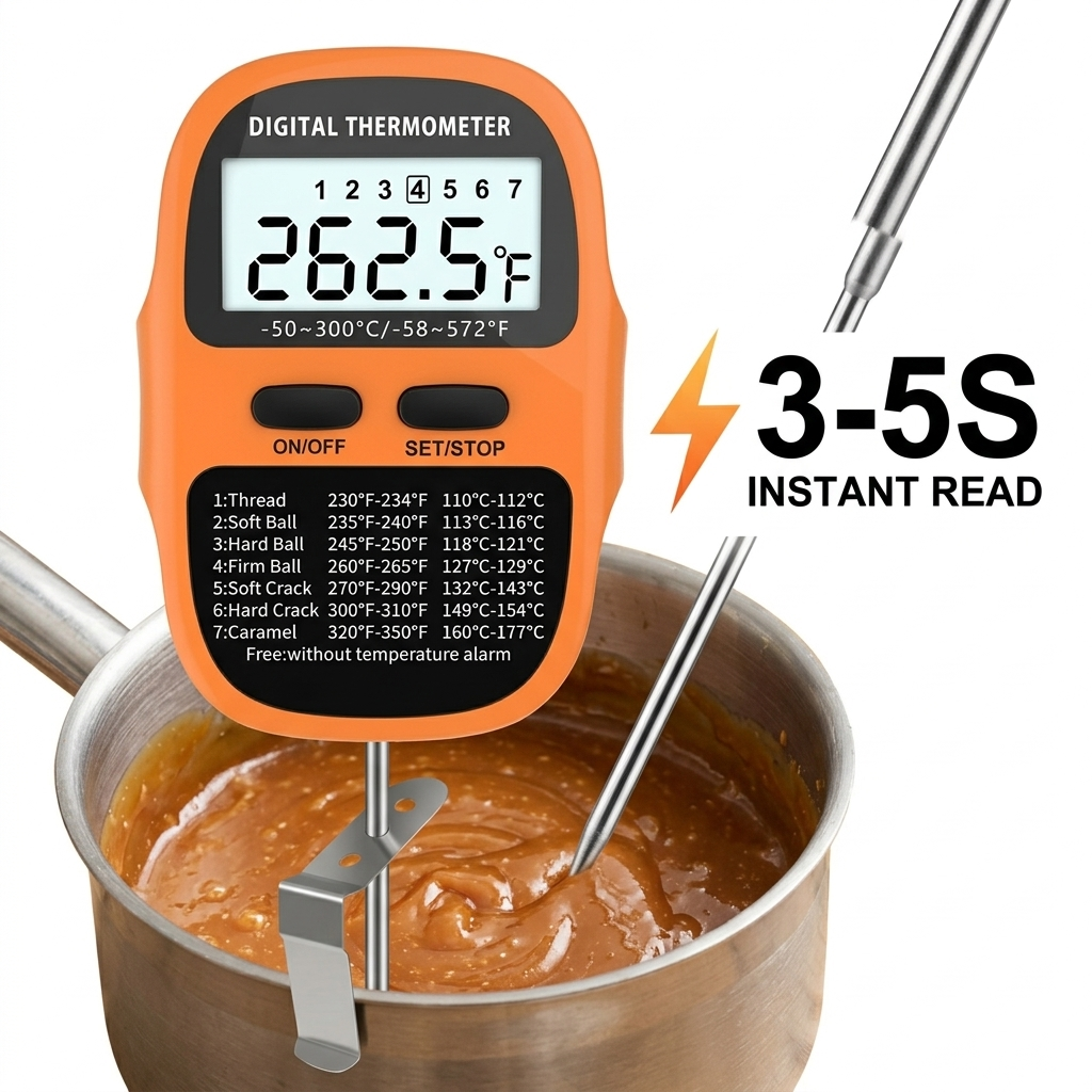 インスタント読み取りデジタルキッチン食品肉温度計大型液晶ディスプレイ調理バーベキューグリルベーキング砂糖菓子プローブ電子メーター