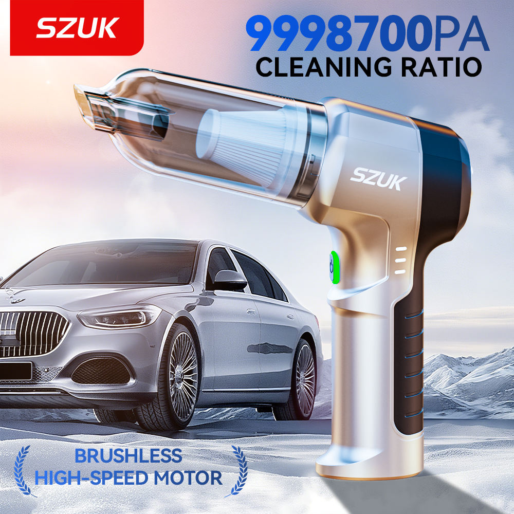 SZUK ミニ車の掃除機強力なポータブルハンドヘルド掃除機強力な吸引洗浄機車ハンドワイヤレスクリーナー
